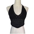 thumbnail image 1 of Nueva moda mujeres cultivo superior ganchillo punto V Escote Halter que lazo del uno mismo camisola Abanopi Top corto, 1 of 7