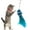 blue, variant on Kat Fly Cat Wand Refill Teaser Toy - Interactive Cat Wand Toy Attachment with Real Feathers - Clown Fish (Blue)
