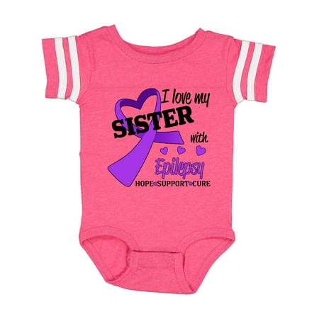 

Inktastic I Love my Sister with Epilepsy Hope Support Cure Gift Baby Boy or Baby Girl Bodysuit