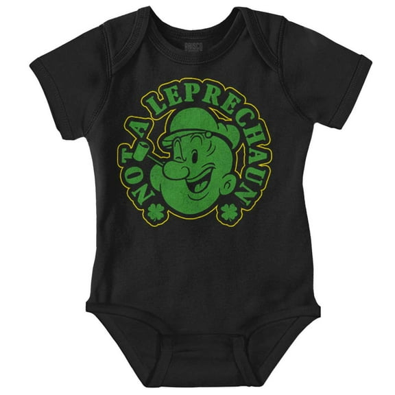 Popeye St Paddys Not A Leprechaun Romper Boys or Girls Infant Baby Brisco Brands 12M