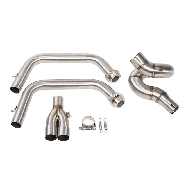 Sistema de escape completo para motocicleta, conexión de tubo delantero circular para Kawasaki Z650 Ninja 650 (plateado) Jadeshay A
