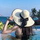 thumbnail image 3 of Sombrero de paja de viaje de playa de verano para mujer, sombrero grande de ala, sombrilla plegable, moda coreana, vacaciones, 3 of 4