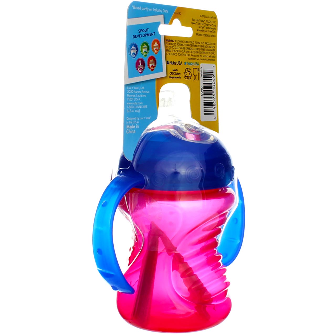 Nuby Grip N Sip Super Spout Sippy Cup with Handles, 4m+, 8 oz - image 4 of 4