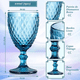 thumbnail image 3 of Juego 6 Copas Vino Agua Cristal Labrado Vidrio Azul, 3 of 5