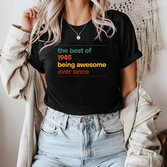 Awesome Since 1945 Shirt, 80th Birthday, 80th Birthday Gift, 80th Birthday Gift for Him, 80th Birthday Shirt, Personalized Birthday T-shirt