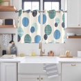thumbnail image 2 of Abstract Geometric Kitchen Curtains Window Panels, Farmhouse Vintage Polka Dot Teal Blue Insulated Window Treatment Curtain, Grommet Curtains for Bedroom/Living Room/Bathroom, 2 Piece 42"Wx45"L, 2 of 8