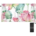 thumbnail image 2 of Dreamtimes Pink Lotus Flowers Beach Towel Quick Dry Absorbent Bath Towels Sandproof Lightweight Towel for Gym Yoga Sports Swimming 31x71in, 2 of 7