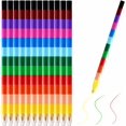 thumbnail image 1 of Stackable Colouring Pencils Wax Crayons Building 12 Creative Rainbow Pencils, 1 of 4