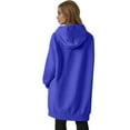 thumbnail image 4 of Resicozy Women's Zip Up Hoodies Plus Size Long Tunic Sweatshirts Casual Fashion Fall Jacket Coat with Pockets Royal Blue M, 4 of 5