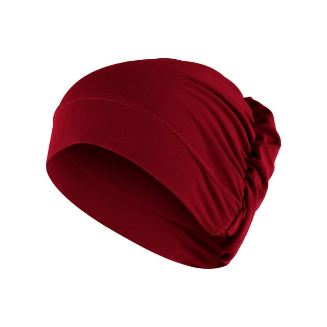 WEAIXIMIUNG Gants Sans Doigts pour Femmes Chapeau de Perles Uni Chapeau de Chimiothérapie à Volants