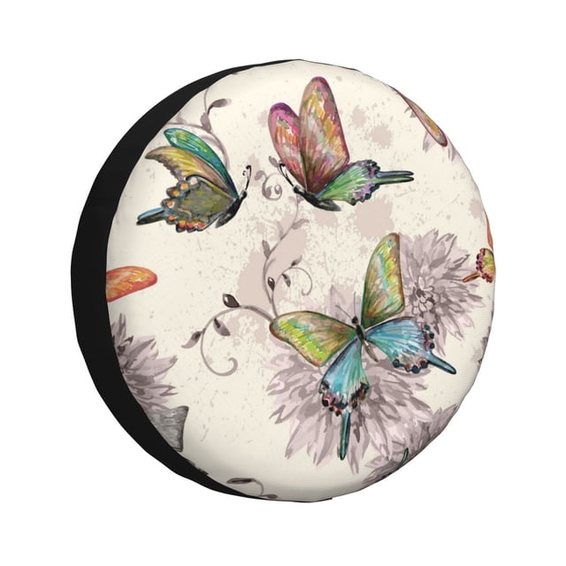Balery Flying Butterflies-1 Cubiertas para Neumáticos - Protector Resistente para Neumáticos de Camioneta, SUV, Remolque, Camper y RV-14 inch
