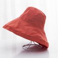 thumbnail image 5 of Penkiiy Super Wide Brim Women Sun Hat Cotton Floppy Packable Reversible Wired Edge Hats UV Protection Summer Beach Travel Garden Women's Bucket Hat Red, 5 of 9
