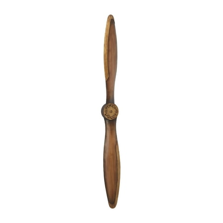 DecMode Brown Metal 2 Blade Airplane Propeller Wall Decor with Aviation Detailing