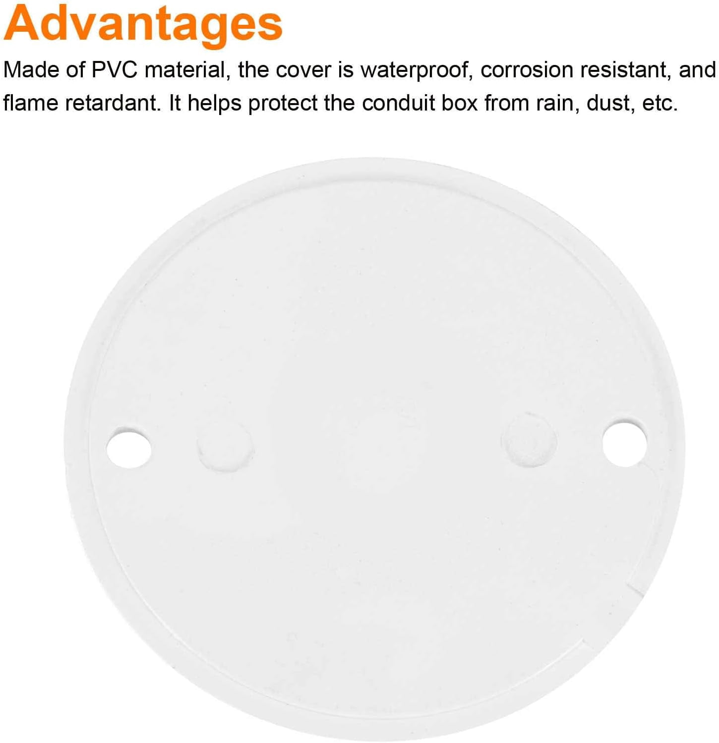 FRKSMD-PVC Conduit Lid Round Junction Box Cover with Screws 65mm OD for Conduit Box Pack of 5