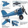 thumbnail image 4 of Adorno De Avión, Exquisito Modelo De Avión Vintage De Hierro Azul Para Sala De Estar Para Dormitorio, 4 of 7