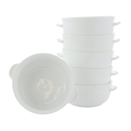 

Our Table Simply White 6 Piece 5.5 Inch Porcelain Double Handle Bistro Bowls