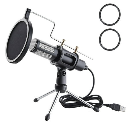 Yescom Condenser USB Microphone with Tripod Stand for Game Chat Skype YouTube Studio Audio Recording