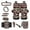 American Tribal Cow Print Red, variant on Renewold American Tribal Sunflower Cow Print Car Seat Covers Full Set Steering Wheel Cover Seat Belt Pads Coasters Waste Bin Armrest Cover Cup Holders Rearview Mirror Handbrake Cover Set, 14 PCS