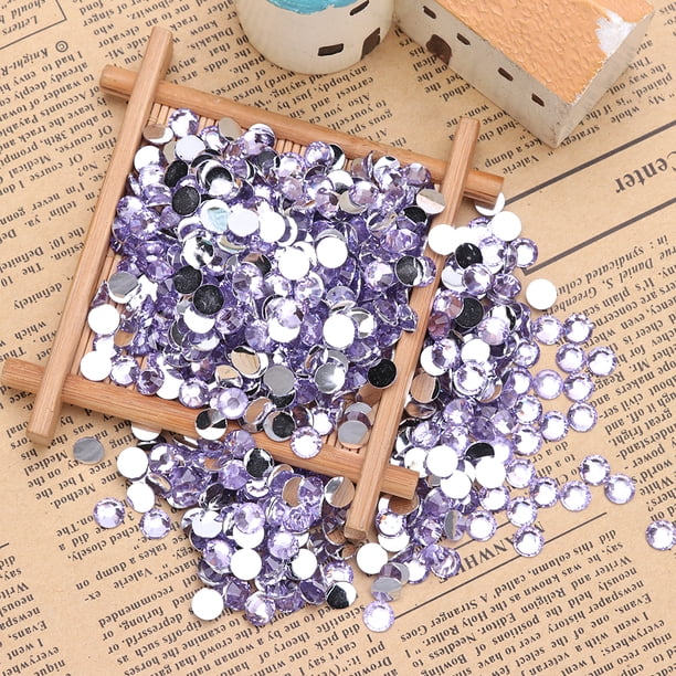 Lentejuelas Para Ropa 30 g 6 mm Crystal Rhinestone Acrílico Parte posterior plana para prendas de bricolaje púrpura claro Ndcxsfigh Libre de BPA