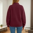 thumbnail image 4 of Lumtrix Mock Neck Sweatshirt Oversized For Women Turtleneck Cute Lightweight Pullover Long Sleeve Tops Fashion Clothes Casual Fall Winter Sweater Wine L, 4 of 7