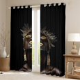 thumbnail image 2 of Feelyou Black Gold Princess Curtains Pack of 2 (42x84 Each), Kawaii Girls Curtains Blackout, Teen Child Female Adult Bedroom Curtains, Blackout Curtains Room Decor, 2 of 6