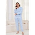 thumbnail image 4 of Heartnice Fluffy Pajamas set for Women Fleece Pullover 2 Piece Pjs Set Soft Plush Sleepwear Winter Loungewear(Light Blue, Mï¼, 4 of 6
