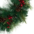 thumbnail image 5 of Northlight Pre-Lit Battery Operated Mixed Pine and Berries Christmas Wreath - 24" - Warm White LED, 5 of 8