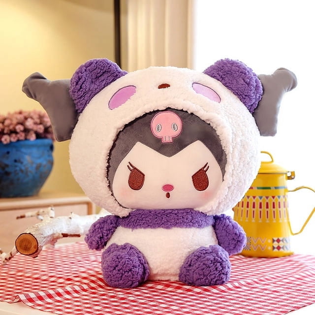 70cm Sanrio My Melody Kuromi Cosplay Panda dibujos animados Anime lindo peluche juguetes Kawaii muñeca de peluche suave niña regalo de cumpleaños