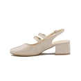 thumbnail image 2 of Zapatilla Tacon Bajo Formal Elegante Oficina Charol Beige marron 24.5, 2 of 7