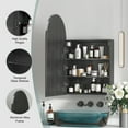 thumbnail image 7 of 20x31 Arched Medicine Cabinet Bathroom Mirror,Brushed Black Mirror Cabinet with Storage,Adjustable Shelves, Wall Mounted Only, Modern Bathroom Storage, 7 of 7