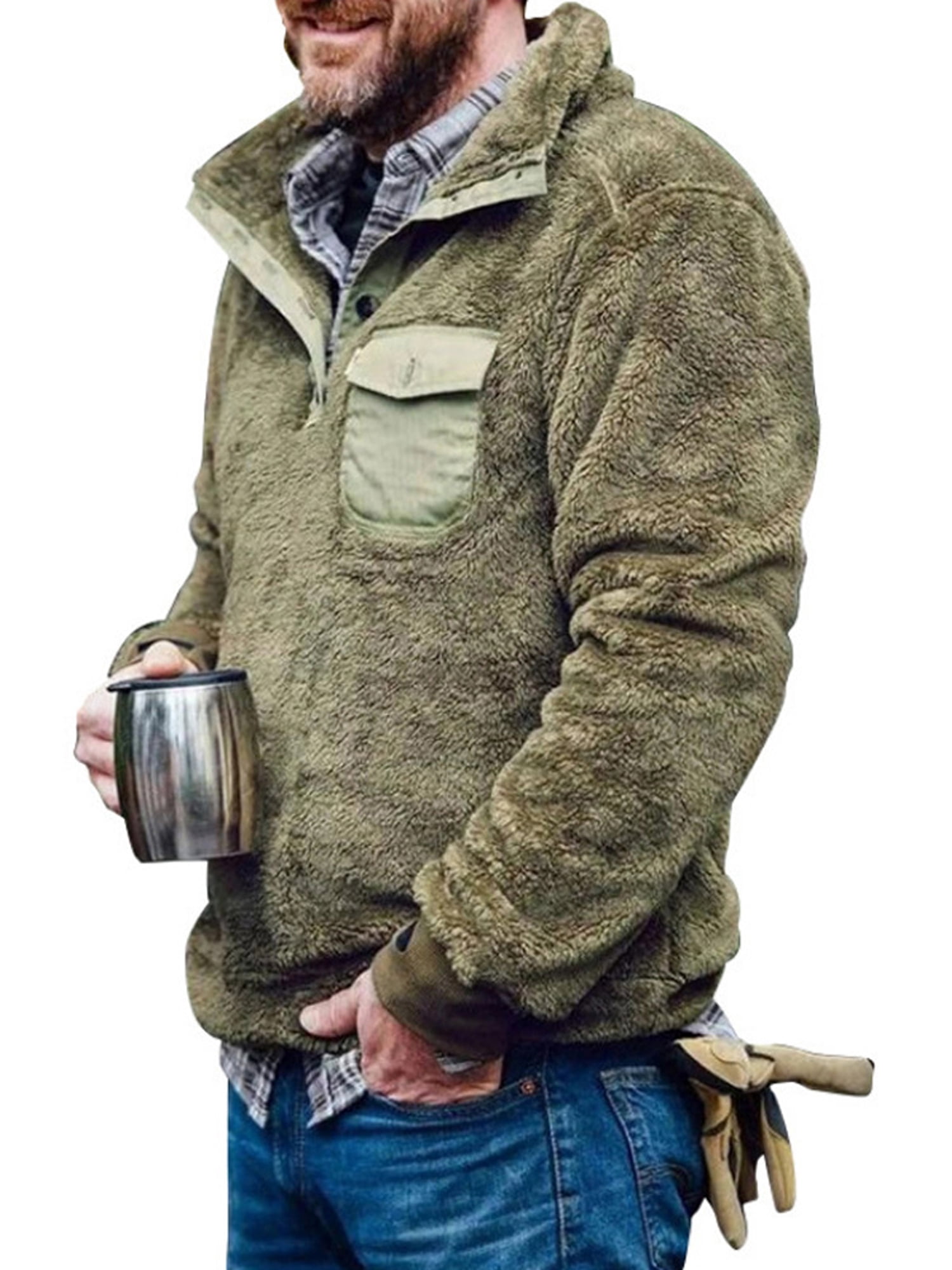 Mens Fluffy Teddy Bear Sweatshirt Stand 