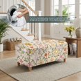 thumbnail image 4 of FOR U DESIGNS Abstract Cute Flower Print Flip-Top Storage Ottoman Cover Stretch Rectangle Footrest Stool Slipcover with Elastic Band Washable Furniture Protector for Bedroom Living Room, 4 of 7