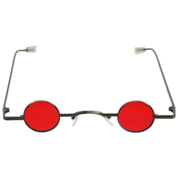 MLINS Small Round Frame Sunglasses Creative Eyeglasses Decorative Party Glasses Beach Eyewear for Men Women (Red)