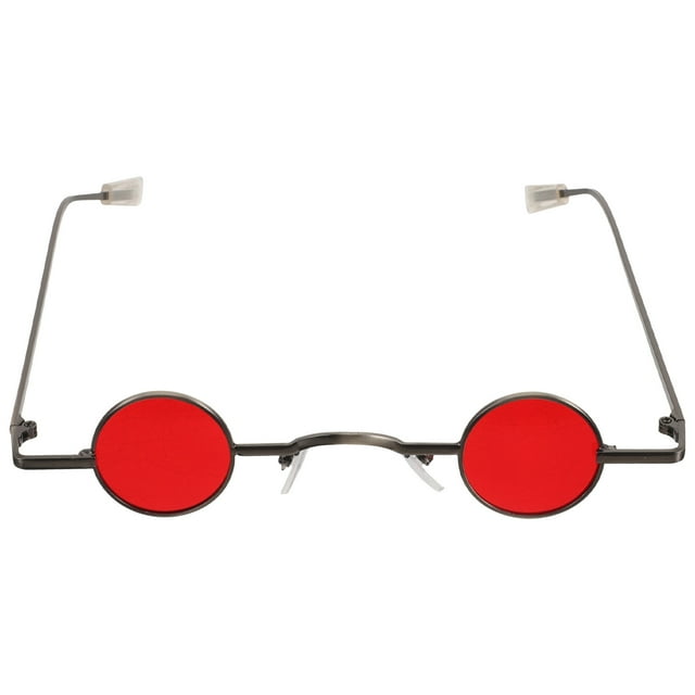 EeaseMX Gafas de sol pequeñas con montura redonda, creativas, decorativas, para fiesta y playa, para hombres y mujeres (rojas)