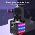 thumbnail image 3 of BONAOK Micrófono de karaoke inalámbrico Bluetooth con luces LED, micrófono portátil 4 en 1 con altavoz, reproductor de karaoke, canto, juguetes de fiesta en casa, regalo de cumpleaños para niños, adul, 3 of 5