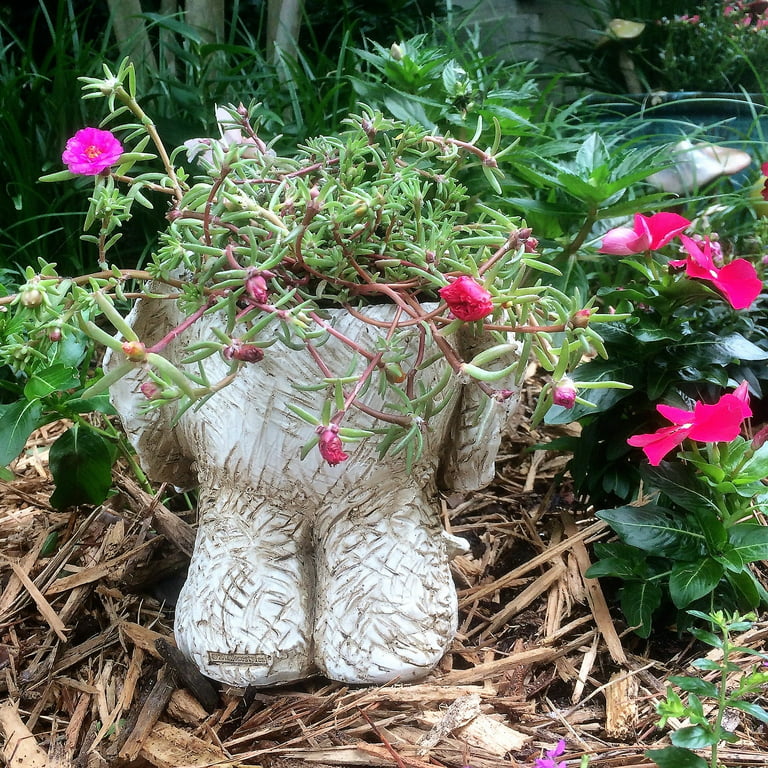 Homestyles Antique White Elephant Muggly Mascot Animal Statue Planter Pot 