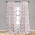 thumbnail image 5 of Ambesonne Valentines Curtains, Arrows of Cupid, Pair of 28"x95", Black Red White, 5 of 5