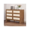 thumbnail image 4 of Bingirl Commode Double Moderne à 6 Tiroirs pour Chambre – Coffre en Bois avec Poignées Dorées, Idéal comme Table de Chevet pour Garde-Robe, Salon et Entrée, avec Rangement Naturel et Casiers, 4 of 8