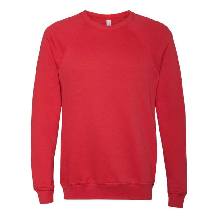 BELLA+CANVAS Adult Crew Neck Personalized Sweatshirt, Create your own Designs, Red, Medium, Unisex