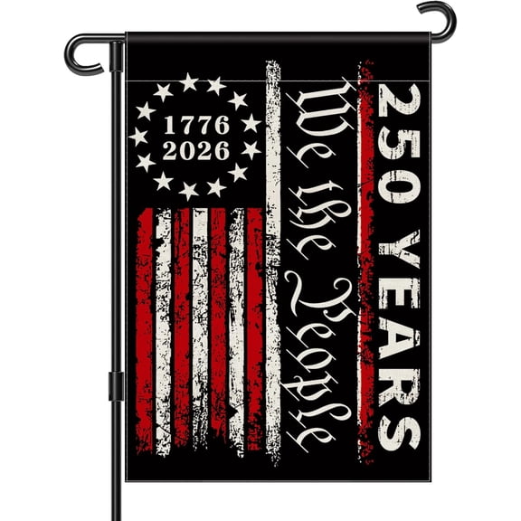 America 250th Anniversary Garden Flag, We the People 1776-2026 USA 250 Years Banner 4th of July Patriotic Yard Sign Double-Sided Waterproof Flag 12x18 Inch