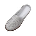 thumbnail image 2 of Itsun Womens Dress Shoes, Women's Versatile Round Toe Flat Leather Flats Shoes, Solid Color Shoes, Comfort Soft Slip On Flats Shoes Gray, 2 of 3