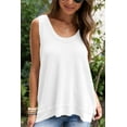 thumbnail image 2 of Women's White Waffle Knit Flowy Vest with Scoop Neckline - [ZhiHiMeRi] | (US 16-18)XL, 2 of 12