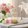 thumbnail image 6 of 2PC Metal Frame Glass Cloche Candle Holders With Hanging Hooks Vintage Jar Candle Display Decorative Candle Cloche For Christmas Birthday Wedding Table Decor, 6 of 9