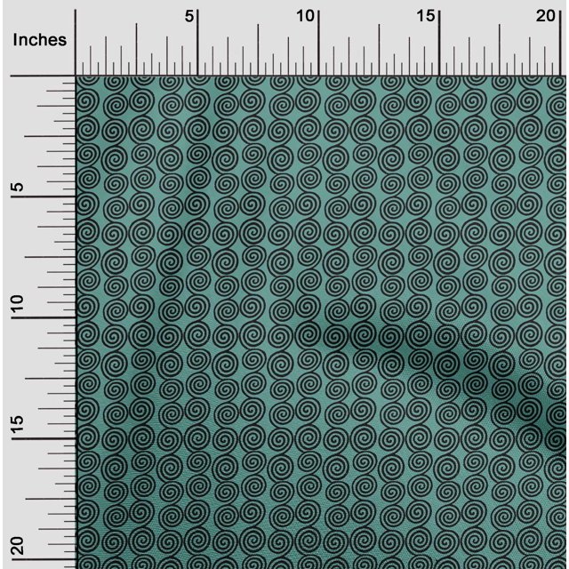 oneOone Cotton Poplin Fabric Spiral Block Print Fabric By Yard 42 Inch Wide