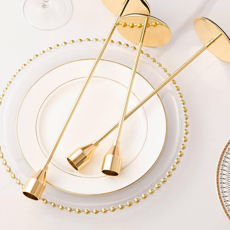 HBlife Gold Wedding Party Taper Candle Holders, Set of 3 photo 7