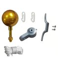 thumbnail image 4 of Gold Plated Round Hand Waving Flag Pole Cap Outdoor Flagpole Accessories Kit ball1, 4 of 7