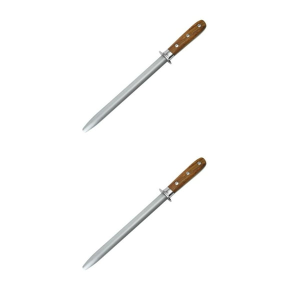 kurtrusly Professional Sharpener And Ready For Action Gift Option Sharpening Rod Kitchen Yellow Pear Wood 2Set