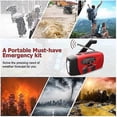 thumbnail image 2 of Solar powered crank radio with flashlight and 2000 mah Powerbank Sos Red, 2 of 5
