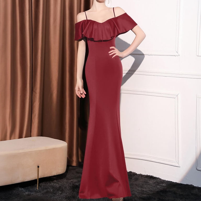 blue dress for baby girl 2025 Wine Burgundy Bridesmaid Dresses Chiffon V Neck High Split Burgundy / 12