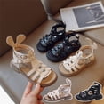 thumbnail image 2 of Umfun Girls Cute Bunny Ear Gladiator Sandals - Strappy Summer Flat Shoes with Rabbit Back Detail for Toddlers & Little Kids Playground & Daily Wear, 2 of 9